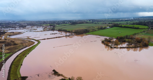 flooding around Topsham and darts farms devon england uk 