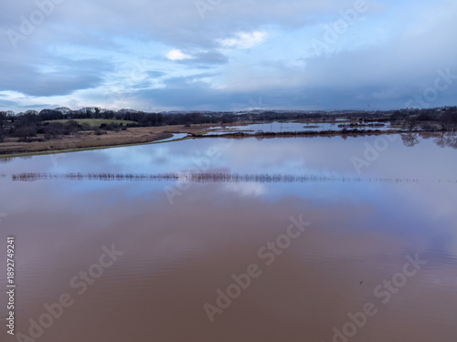 flooding around Topsham and darts farms devon england uk 