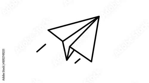 animated concept of a paper airplane flying or floating