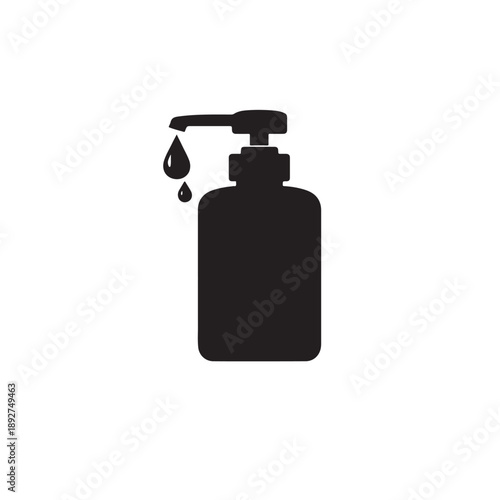 Hygiene and Sanitation Dispenser Silhouette Icon – Liquid Soap & Sanitizer Pump