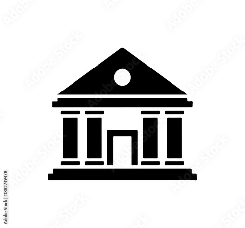 Bank Building Silhouette Icon