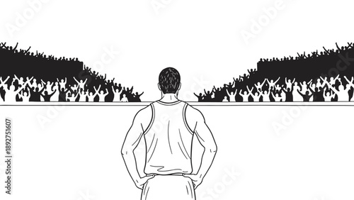 Basketball player celebrates victory in front of enthusiastic crowd