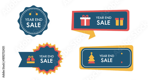 Year End Sale Badge Labels Collection.