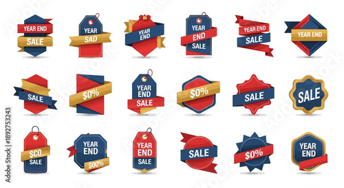 Collection of Sale Badge Labels and Tags.