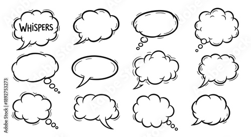 Collection of Cartoon Speech Bubbles.