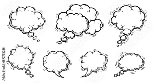 Collection of Cartoon Speech Bubbles.