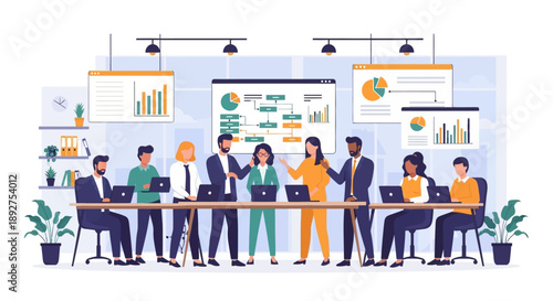 Team Collaboration in Modern Office.