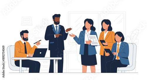 Business Professionals Discussing Project Details.