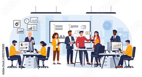 Team Collaboration in Modern Office.