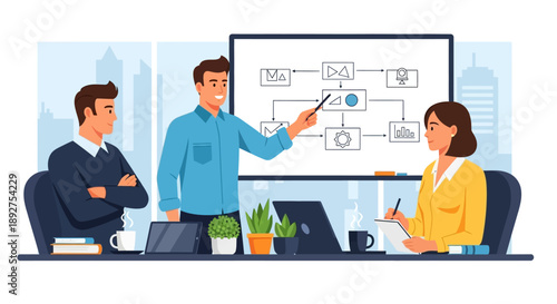 Team Discussing Project Plan Together.