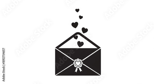 An open envelope with hearts floating out, symbolizing love letters and affection from a unique perspective.