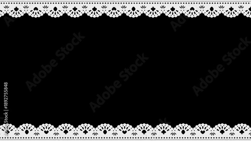 白いレースリボンがスライドするループアニメーション