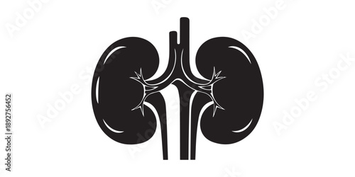 Collection of human internal organs and body systems illustrated in black silhouette on a white background.Black silhouettes of human body parts and organs medical anatomy health,editable stroke