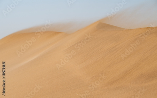 Photos Strong wind blowing sand across the textured surface of the dunes in the rugged