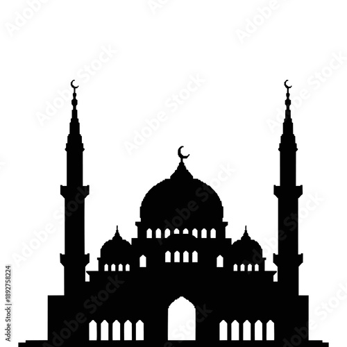 Beautiful islamic mosque ramadan kareem with ornament for banner template design decoration