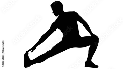 Male Athlete Stretching Exercise Silhouette - Vector Graphic for Fitness, Health, and Wellness Design Projects