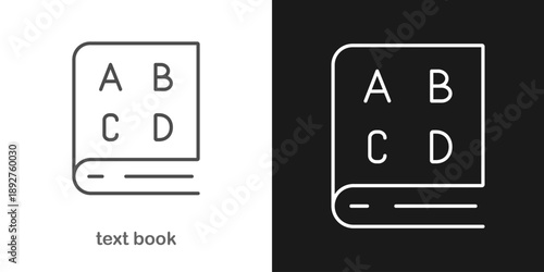 Book icon. Text book icon vector.