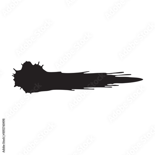 Black ink blot and paint splash isolated on white background