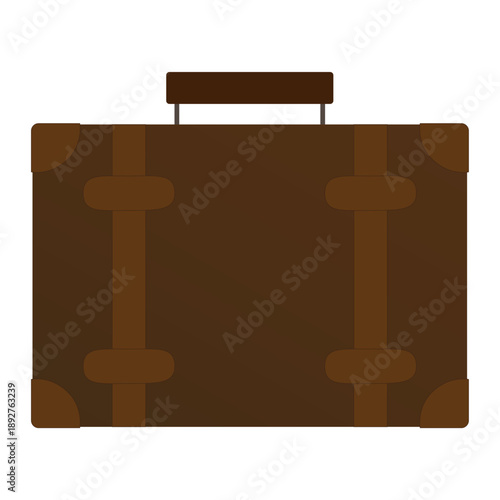 旅行用トランクバッグのアイコン　レトロなスーツケースのイラスト
