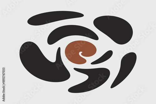 Abstract Swirl of Organic Shapes, modern abstract background concept