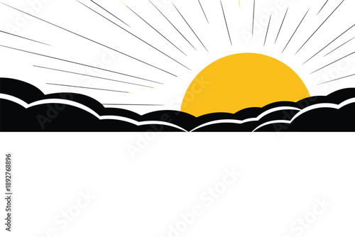 Sunrise Over Dark Clouds, hope and renewal concept