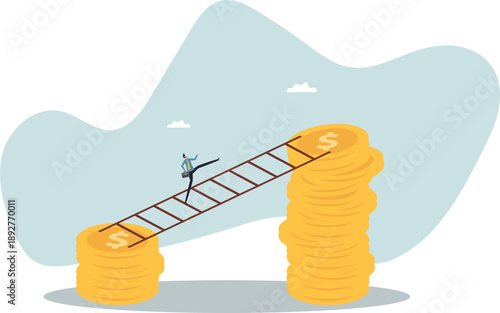 Wage, income or salary increase, investment profit rising up, wealth management for higher return.about a man and his life.
