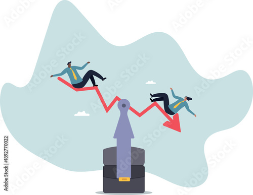 Stock market plunge, cryptocurrency or forex trading price decline, bear market.about a man and his life.