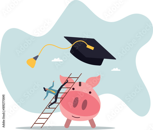 Education fund, cost and expense in books, course study, saving money to achieve degree and graduation.about a man and his life.
