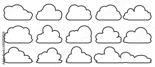 cloud bubble illustration with outline style.	
