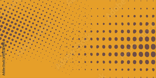 Yellow dotted abstract background with rhythmic wave pattern, modern halftone texture and smooth visual motion