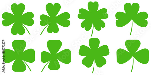 Clover leaf illustration in flat style. Clover leaf vector design symbolizes trust, hope, love, and good luck.	
