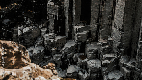 Vászonkép basalt columns of rock in Studlagil canyon, Iceland
