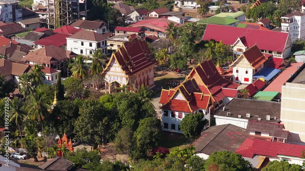 custom made wallpaper toronto digitalHigh angle tripod shot of urban traffic flowing through main street in city of Vientiane, Laos, Southeastern Asia during a sunny day