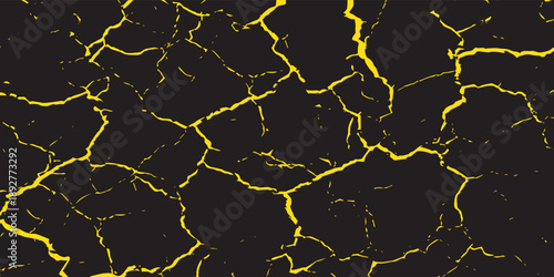 Dark abstract background with golden cracked texture creating luxury modern dramatic visual effect
