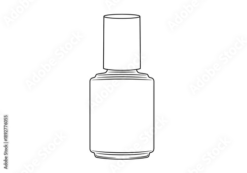 Nail polish bottle illustration with cap on a clean background viewed from the front