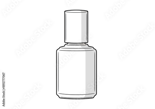 A simple line drawing of a bottle with a cap on a plain background from a frontal viewpoint