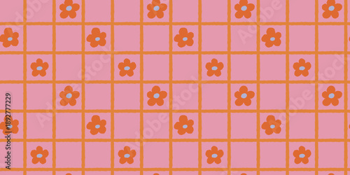 Vector seamless pattern with abstract hand-drawn imperfect rough edges, quirky whimsical doodle style and geometric shapes, surface design for wrapping paper, wallpapers, fabrics