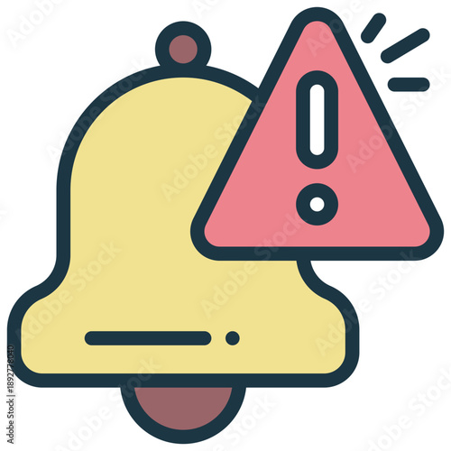 alert notification exclamation bell filled outline icon