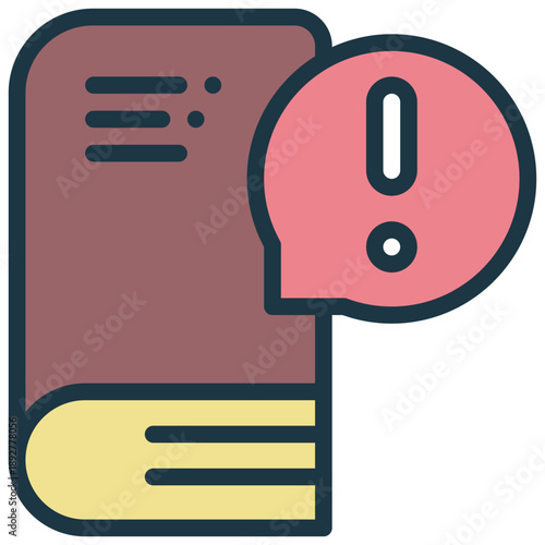 book reading learning alert notification filled outline icon