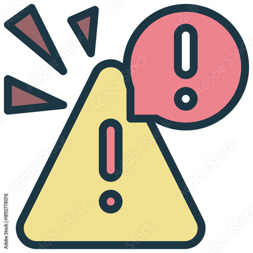 danger warning exclamation alert notification filled outline icon