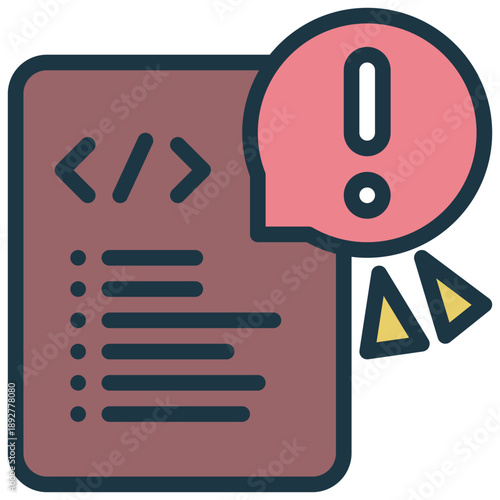 coding computer language alert notification filled outline icon