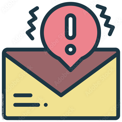 envelope message contact exclamation alert filled outline icon