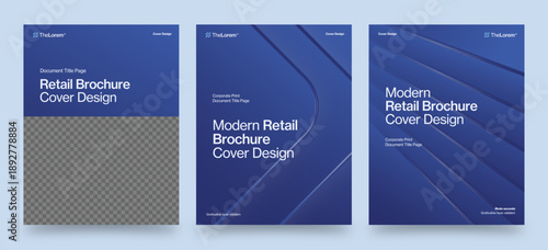 Brochure Report Cover Template in Modern, Multipurpose Corporate Style with Blue Hues, Business Flyer Poster Layout