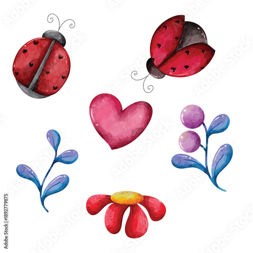 Watercolor Nature Elements Mix