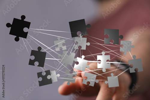 Hand holding interconnected...