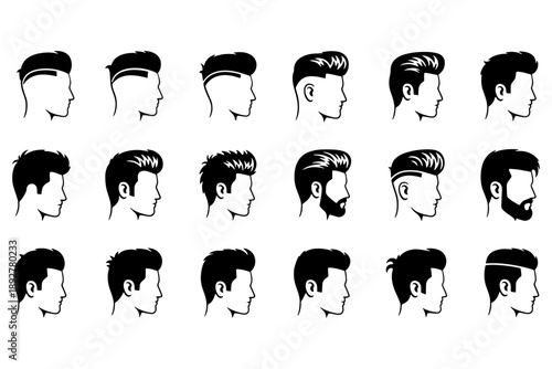 vector silhouettes of hair