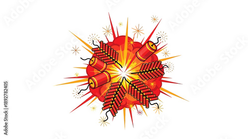 exploding firework red orange abstract.