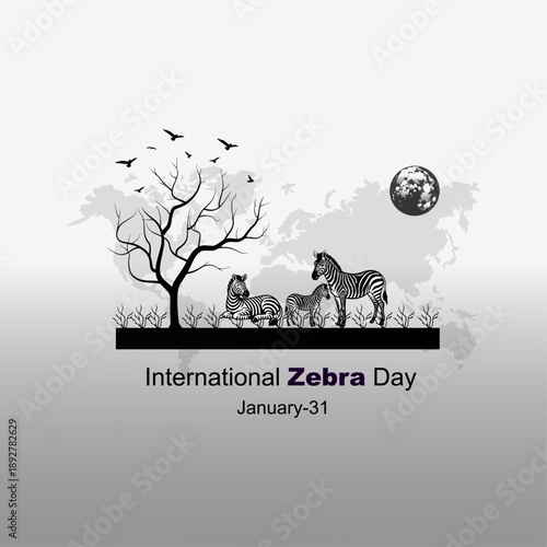 International Zebra Day. Vector graphic of International Zebra Day. vector illustrator