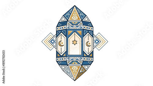 Luxury blue ornate mandala design element.