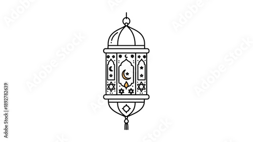 Islamic Lantern Icon Muslim Lantern Symbol Arabic Decorative Light.